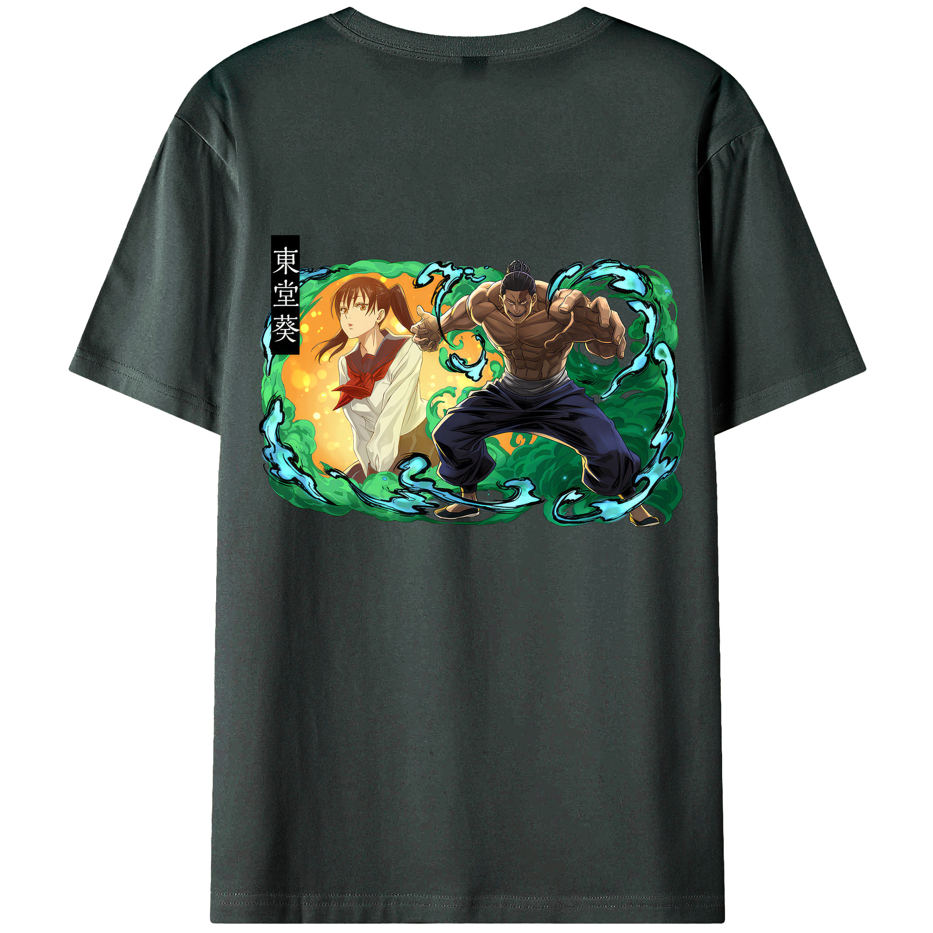 （画像用） 呪術廻戦 Jujutsu Kaisen 綿100％ メンズ半袖Tシャツ（バックプリント） 通気性